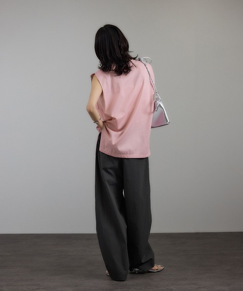 SALON adam et rope'（サロン アダム エ ロペ）の「プリマベールショルダータックノースリーブプルオーバー［UVケア・洗える］（Tシャツ/カットソー・レディース・ホワイト/ピンク系その他2/ブラック/ブラウン/ブラウン系・FREE）」の22枚目の写真