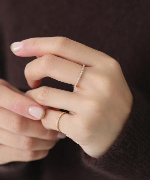 フルエタニティーダイヤピンキーリング K10（リング）｜Lilas（リラ