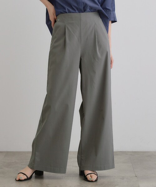 grove(グローブ)の「高身長さん向け+10cm【接触冷感】サマーハイパーストレッチワイドパンツ(その他パンツ・レディース・ネイビー/ブラック/カーキ/チャコールグレー/ナチュラル・01/02/03/04/05)」の6枚目の写真