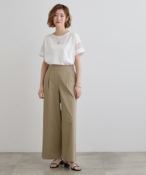 grove(グローブ)の「高身長さん向け+10cm【接触冷感】サマーハイパーストレッチワイドパンツ(その他パンツ・レディース・ネイビー/ブラック/カーキ/チャコールグレー/ナチュラル・01/02/03/04/05)」の11枚目の写真