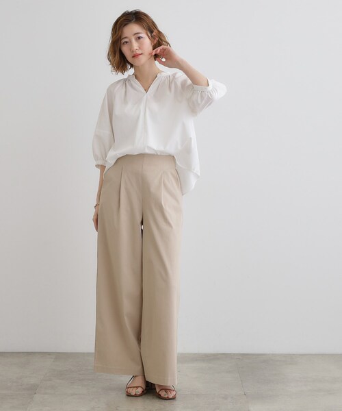 grove(グローブ)の「高身長さん向け+10cm【接触冷感】サマーハイパーストレッチワイドパンツ(その他パンツ・レディース・ネイビー/ブラック/カーキ/チャコールグレー/ナチュラル・01/02/03/04/05)」の16枚目の写真