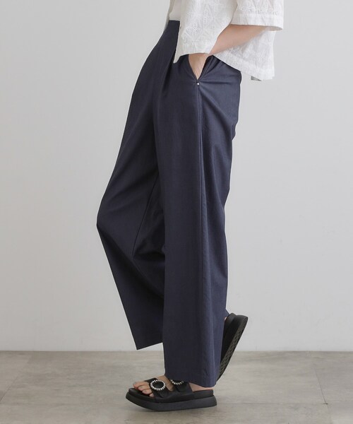 grove(グローブ)の「高身長さん向け+10cm【接触冷感】サマーハイパーストレッチワイドパンツ(その他パンツ・レディース・ネイビー/ブラック/カーキ/チャコールグレー/ナチュラル・01/02/03/04/05)」の18枚目の写真