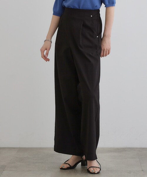 grove(グローブ)の「高身長さん向け+10cm【接触冷感】サマーハイパーストレッチワイドパンツ(その他パンツ・レディース・ネイビー/ブラック/カーキ/チャコールグレー/ナチュラル・01/02/03/04/05)」の22枚目の写真