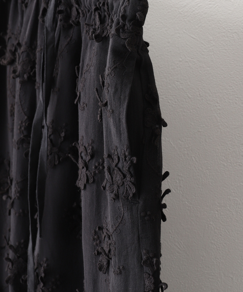 セール】【crinkle crinkle crinkle】 sheer cotton 3D embroidery