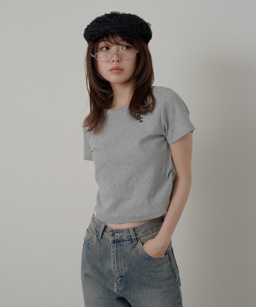 RAY CASSIN（レイカズン）の「胸刺繍サイドギャザーTシャツ（Tシャツ/カットソー・レディース・ホワイト/ライトグレー/ピンク/ネイビー・FREE）」の16枚目の写真