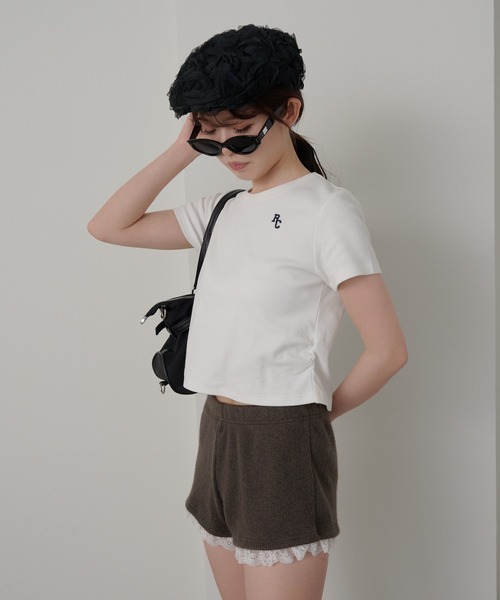 RAY CASSIN（レイカズン）の「胸刺繍サイドギャザーTシャツ（Tシャツ/カットソー・レディース・ホワイト/ライトグレー/ピンク/ネイビー・FREE）」の10枚目の写真