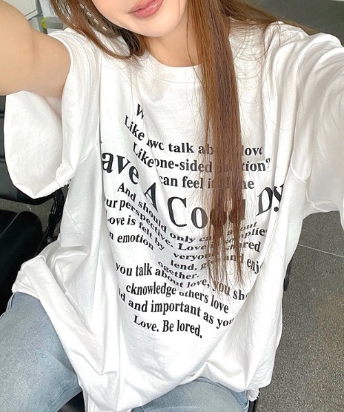 SHEENA(シーナ)の「レタリングロゴプリントオーバーサイズTシャツ(Tシャツ/カットソー・レディース・ブラック/ホワイト・M)」の16枚目の写真