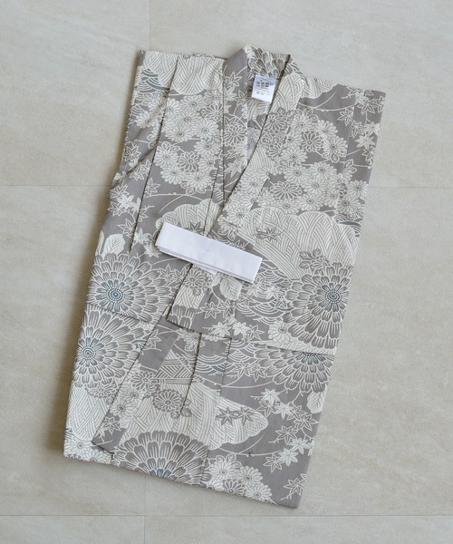 utatane（ウタタネ）の「キッズ浴衣3点セット ひよこ商店 銀灰色に菊爛漫（浴衣・キッズ・ライトグレー・100cm/110cm/120cm/130cm）」の15枚目の写真