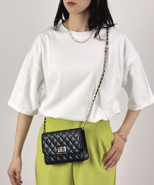 CLOTHY(クロシィ)の「【透けにくい厚手素材☆】ダブルフェイス半袖Tシャツ(Tシャツ/カットソー・レディース・ホワイト/ベージュ/ネイビー/チャコールグレー/グレー/ブラック・SMALL/MEDIUM/LARGE)」の2枚目の写真