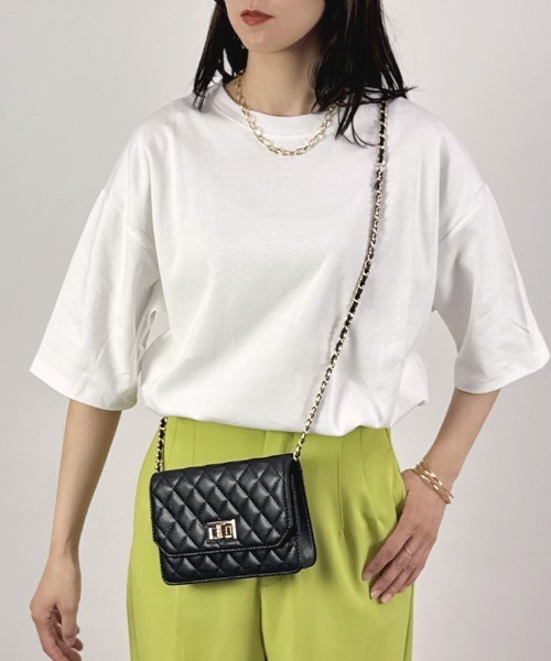CLOTHY(クロシィ)の「【透けにくい厚手素材☆】ダブルフェイス半袖Tシャツ(Tシャツ/カットソー・レディース・ホワイト/ベージュ/ネイビー/チャコールグレー/グレー/ブラック・SMALL/MEDIUM/LARGE)」の7枚目の写真