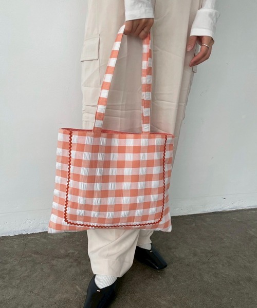 Cotton check tote bag / コットンチェックトートバッグ（トートバッグ