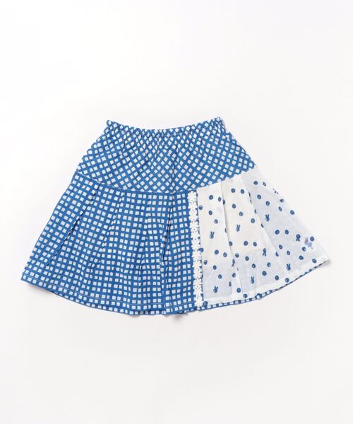 最後sale【新品】KP 先染めチェックと水玉プリントのスカパン 120