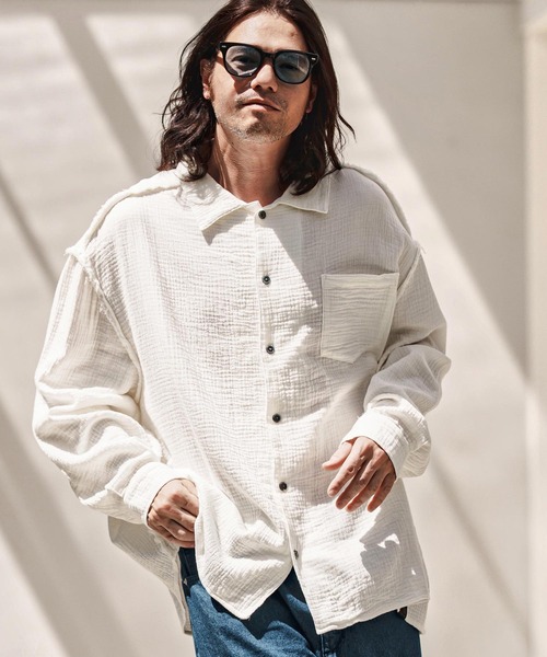 KAPITAL 長袖白シャツ 二重ガーゼ(男性用)｜売買されたオークション