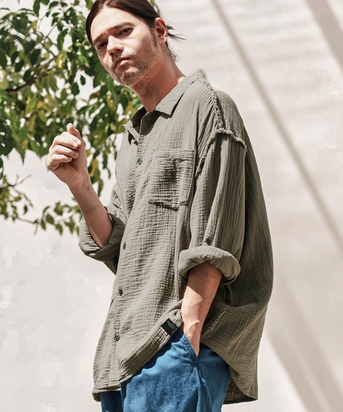 ms6100-Cut Off Double Gauze Shirts ダブルガーゼシャツ（シャツ