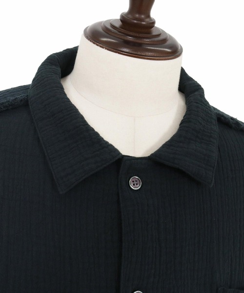 CAMBIO（カンビオ）の「ms6100-Cut Off Double Gauze Shirts ダブルガーゼシャツ（シャツ/ブラウス・メンズ・カーキ/ブラック/ホワイト・L/M）」の4枚目の写真