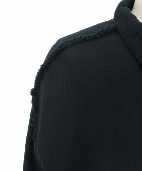 CAMBIO（カンビオ）の「ms6100-Cut Off Double Gauze Shirts ダブルガーゼシャツ（シャツ/ブラウス・メンズ・カーキ/ブラック/ホワイト・L/M）」の5枚目の写真