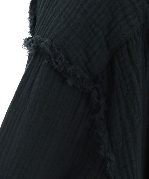 CAMBIO（カンビオ）の「ms6100-Cut Off Double Gauze Shirts ダブルガーゼシャツ（シャツ/ブラウス・メンズ・カーキ/ブラック/ホワイト・L/M）」の9枚目の写真