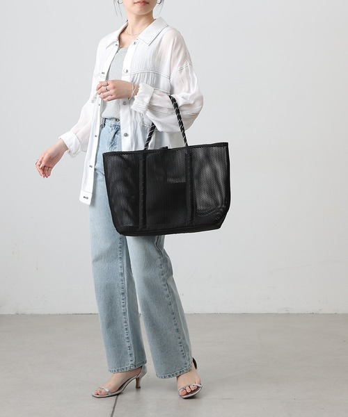 COLONY 2139（コロニートゥーワンスリーナイン）の「メッシュトートバッグ（トートバッグ・レディース・グレー/ブラック・FREE）」の18枚目の写真