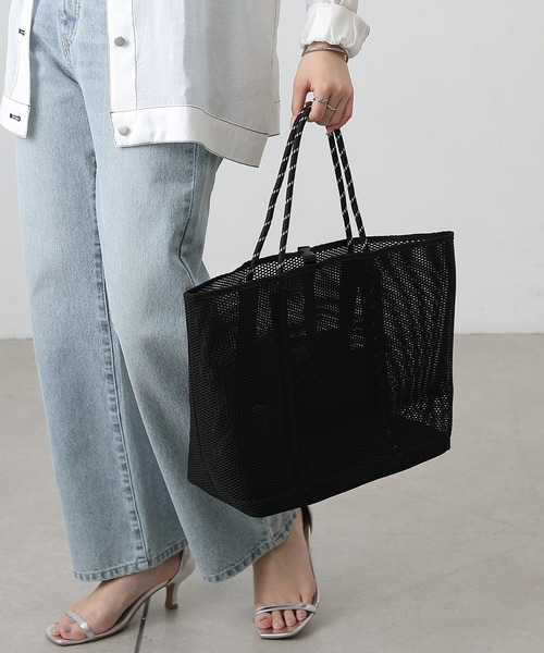 COLONY 2139（コロニートゥーワンスリーナイン）の「メッシュトートバッグ（トートバッグ・レディース・グレー/ブラック・FREE）」の14枚目の写真