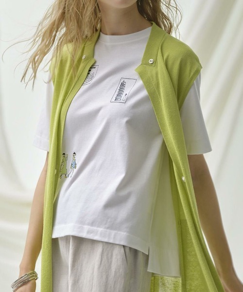 STUDIO PICONE(スタジオピッコーネ)の「コットン混UV速乾プルオーバー(Tシャツ/カットソー・レディース・イエロー/パープル/ホワイト/ブラック・LL/M/L)」の2枚目の写真