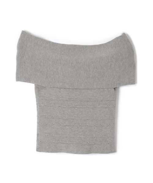 M DOLLY(エムドリー)の「ribbon offshoulder knit tops/リボンオフショルダーリブニットトップス(ニット/セーター・レディース・グレー/ブラック/アイボリー・FREE)」の6枚目の写真