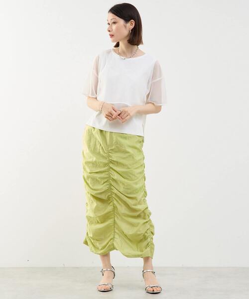 SOFFITTO(ソフィット)の「ギャザーミリタリーイージースカート(スカート・レディース・ホワイト/ライム/ネイビー・S/M)」の10枚目の写真