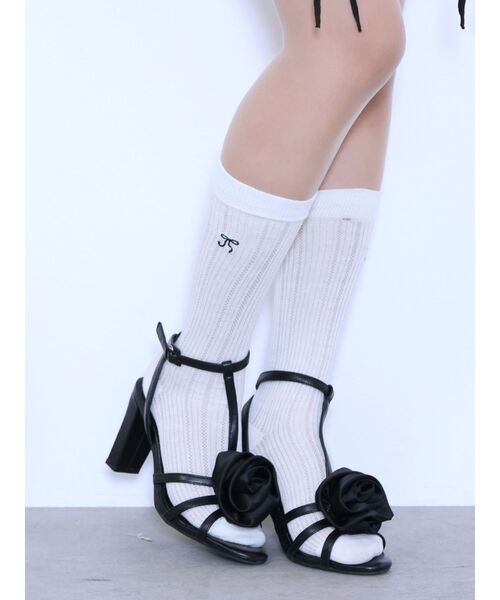 EATME（イートミー）の「リボンエンブロイダリーソックス（ソックス/靴下・レディース・グレー/ブラック/アイボリー・FREE）」の10枚目の写真