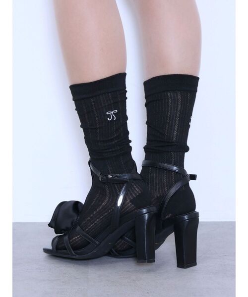 EATME（イートミー）の「リボンエンブロイダリーソックス（ソックス/靴下・レディース・グレー/ブラック/アイボリー・FREE）」の16枚目の写真