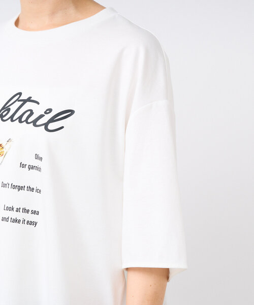 RIVE DROITE（リヴドロワ）の「【遊び心◎】COCKTAILオーバーTee（Tシャツ/カットソー・レディース・オフホワイト/ライトグレー・FREE）」の21枚目の写真