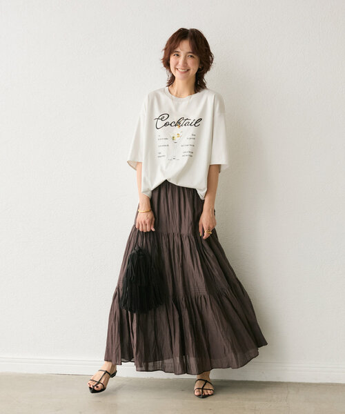 RIVE DROITE（リヴドロワ）の「【遊び心◎】COCKTAILオーバーTee（Tシャツ/カットソー・レディース・オフホワイト/ライトグレー・FREE）」の10枚目の写真