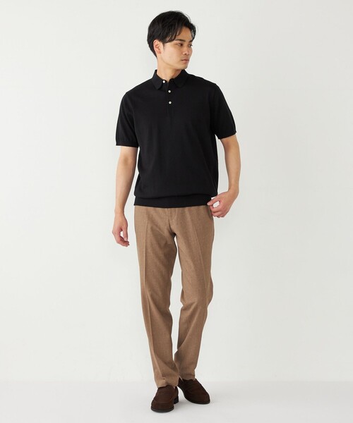 SHIPS Colors:〈洗濯機可能〉14G 天竺 ニット ポロシャツ