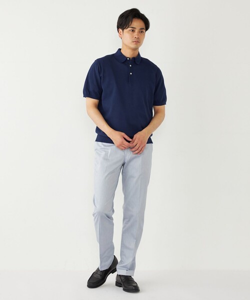 SHIPS Colors(シップス カラーズ)の「SHIPS Colors:〈洗濯機可能〉14G 天竺 ニット ポロシャツ◇(ポロシャツ・メンズ・ブラック/カーキ/ネイビー/ライトグレー/ブラウン・MEDIUM/LARGE/X-LARGE)」の12枚目の写真