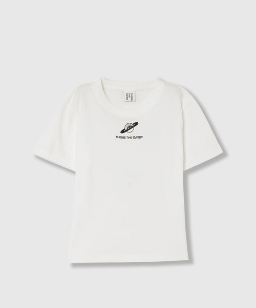 THINGS THAT MATTER(シングス ザット マター)の「THIRD EYE(i) SATURN CROPPED T-SHIRT/ サードアイサターンクロップドTシャツ(Tシャツ/カットソー・レディース・ホワイト/ブラック・FREE)」の1枚目の写真