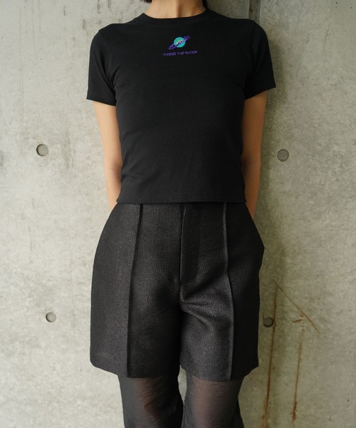 THINGS THAT MATTER(シングス ザット マター)の「THIRD EYE(i) SATURN CROPPED T-SHIRT/ サードアイサターンクロップドTシャツ(Tシャツ/カットソー・レディース・ホワイト/ブラック・FREE)」の7枚目の写真