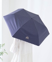 tutuanna（チュチュアンナ）の「[完全遮光100%]ドット柄ロゴ刺繍折り畳み傘(晴雨兼用)（折りたたみ傘）」