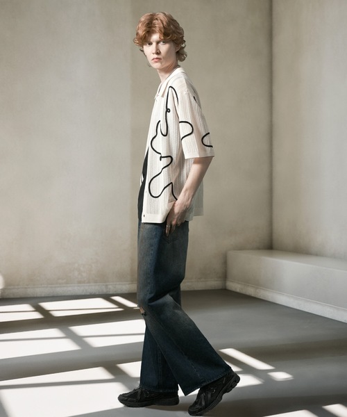 ANEDIST(アンディスト)の「コード刺繍透かし編みカーディガン(カーディガン/ボレロ・メンズ・ブラック/アイボリー/ミント・M/L)」の10枚目の写真