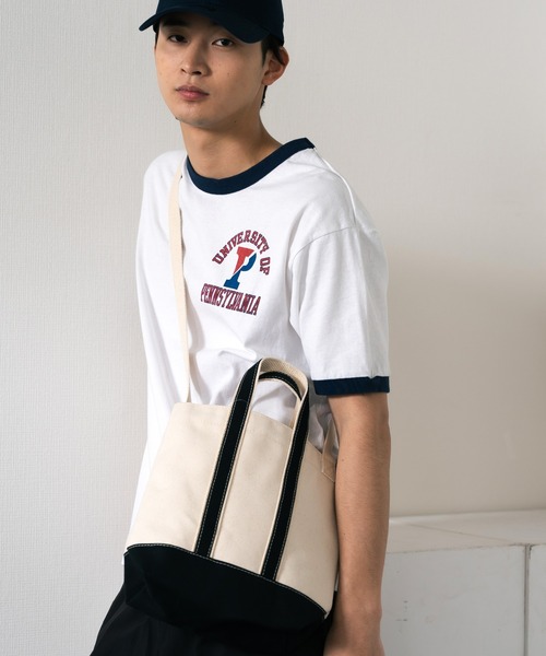 PARROTT CANVAS(パロットキャンバス)の「PARROTT CANVAS/パロットキャンバス SHOULDER MINI TOTE ミニ トートバッグ ショルダーバッグ 2WAY(トートバッグ・メンズ・アイボリー系1・FREE)」の3枚目の写真