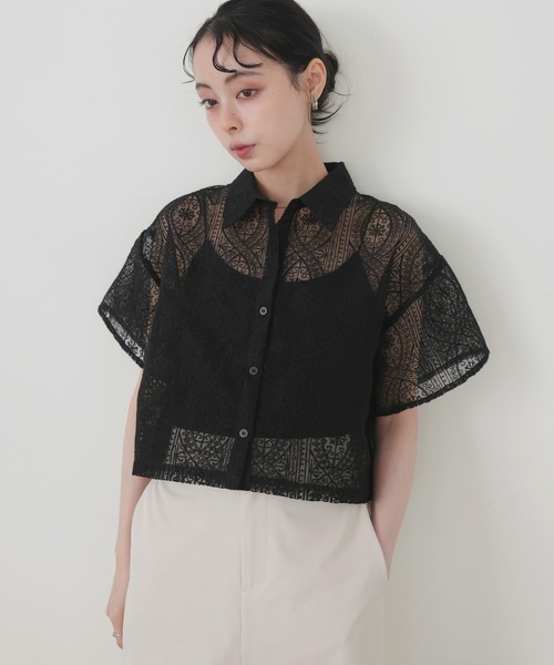 セール】刺繍レースショートシャツ（シャツ/ブラウス）｜LIAN