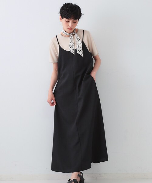 OPAQUE.CLIP(オペークドットクリップ)の「リネンライクキャミワンピース【洗濯機洗い可】(ワンピース・レディース・チャコールグレー/ブラック/ベージュ・36/38/40/42)」の10枚目の写真