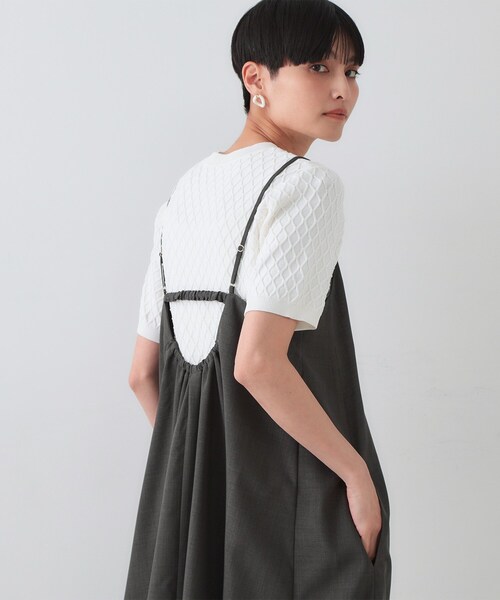 OPAQUE.CLIP(オペークドットクリップ)の「リネンライクキャミワンピース【洗濯機洗い可】(ワンピース・レディース・チャコールグレー/ブラック/ベージュ・36/38/40/42)」の12枚目の写真