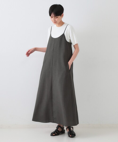 OPAQUE.CLIP(オペークドットクリップ)の「リネンライクキャミワンピース【洗濯機洗い可】(ワンピース・レディース・チャコールグレー/ブラック/ベージュ・36/38/40/42)」の13枚目の写真