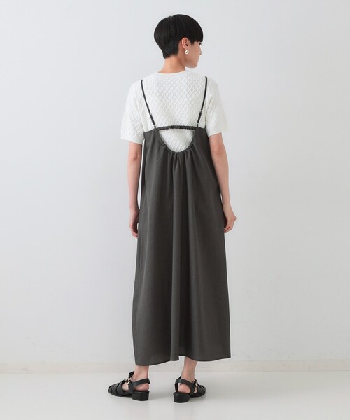 OPAQUE.CLIP(オペークドットクリップ)の「リネンライクキャミワンピース【洗濯機洗い可】(ワンピース・レディース・チャコールグレー/ブラック/ベージュ・36/38/40/42)」の18枚目の写真