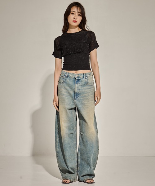 【今季】TAN tan タン　ニット　トップス TAN/タン】SHINY 2PIECES TOPS/シャイニー2ピーストップス