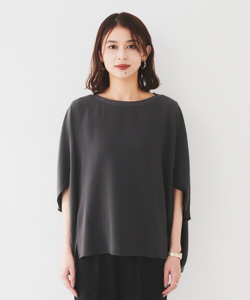 UNTITLED（アンタイトル）の「【UVカット/接触冷感/吸水速乾/ストレッチ性】ドルマンプルオーバー（Tシャツ/カットソー・レディース・ブラック/チャコールグレー/ホワイト・44/48/00/02/04）」の17枚目の写真