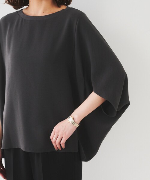 UNTITLED（アンタイトル）の「【UVカット/接触冷感/吸水速乾/ストレッチ性】ドルマンプルオーバー（Tシャツ/カットソー・レディース・ブラック/チャコールグレー/ホワイト・44/48/00/02/04）」の21枚目の写真