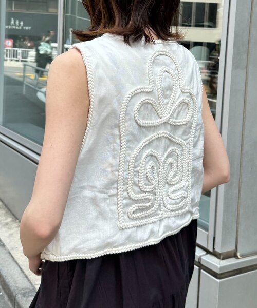 CIAOPANIC TYPY(チャオパニックティピー)の「【India】ロープ刺繍ベスト(ベスト・レディース・ブラウン/オフホワイト/ブラック・ONE SIZE)」の9枚目の写真