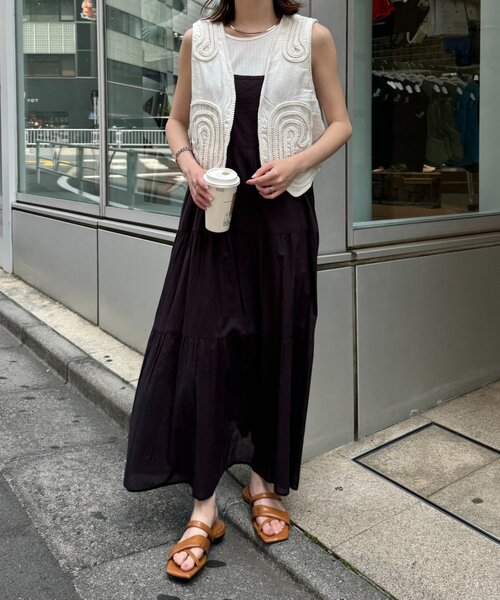 CIAOPANIC TYPY(チャオパニックティピー)の「【India】ロープ刺繍ベスト(ベスト・レディース・ブラウン/オフホワイト/ブラック・ONE SIZE)」の13枚目の写真