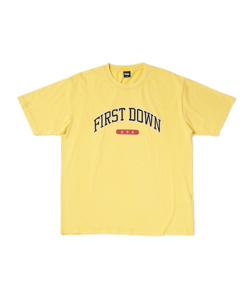 FIRST DOWN（ファーストダウン）の「ピグメント ロゴ ショートスリーブ Tシャツ #2（Tシャツ/カットソー・メンズ・イエロー/チャコール/オフホワイト・M/XL/L）」の22枚目の写真