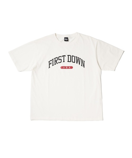 FIRST DOWN（ファーストダウン）の「ピグメント ロゴ ショートスリーブ Tシャツ #2（Tシャツ/カットソー・メンズ・イエロー/チャコール/オフホワイト・M/XL/L）」の21枚目の写真