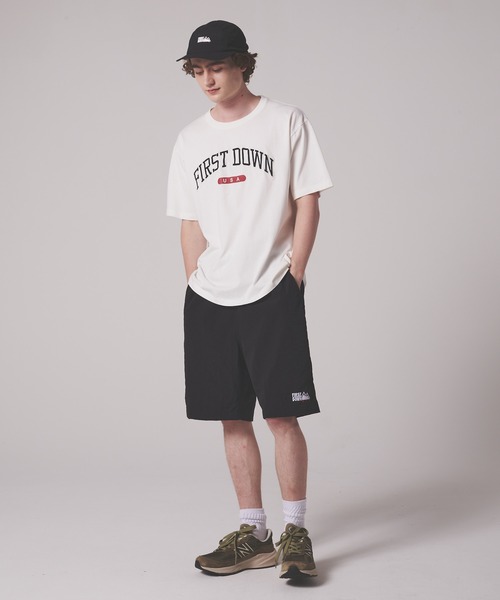 FIRST DOWN（ファーストダウン）の「ピグメント ロゴ ショートスリーブ Tシャツ #2（Tシャツ/カットソー・メンズ・イエロー/チャコール/オフホワイト・M/XL/L）」の7枚目の写真